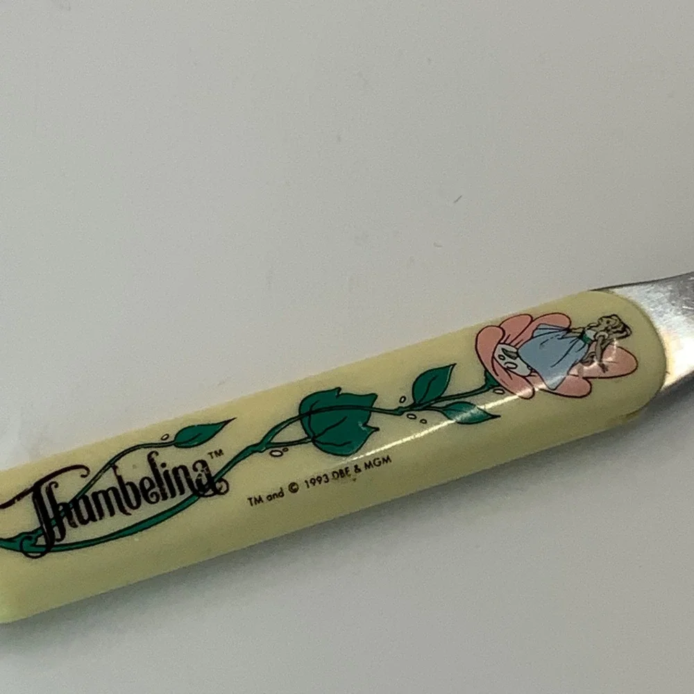 Vintage 1993 Thumbelina Movie Promo Stainless Steel Toddler Spoon DBE MGM Taiwan